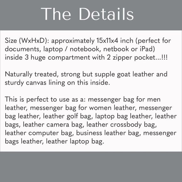 🎉HP🎉NEW Genuine Leather Travel Messenger Office Laptop Bag Briefcase - Picture 5 of 8